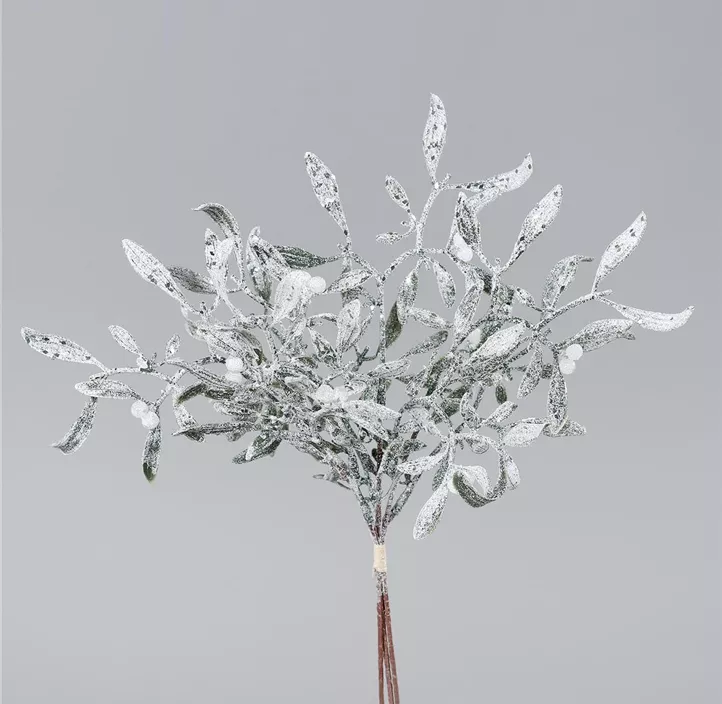 Mistel Bund mit Schnee und Glitter