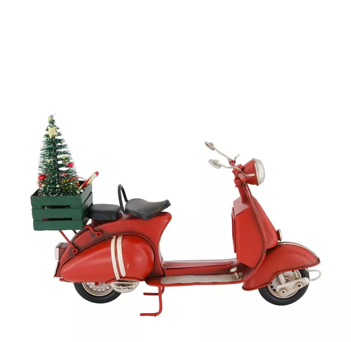 Scooter Santa aus Metall