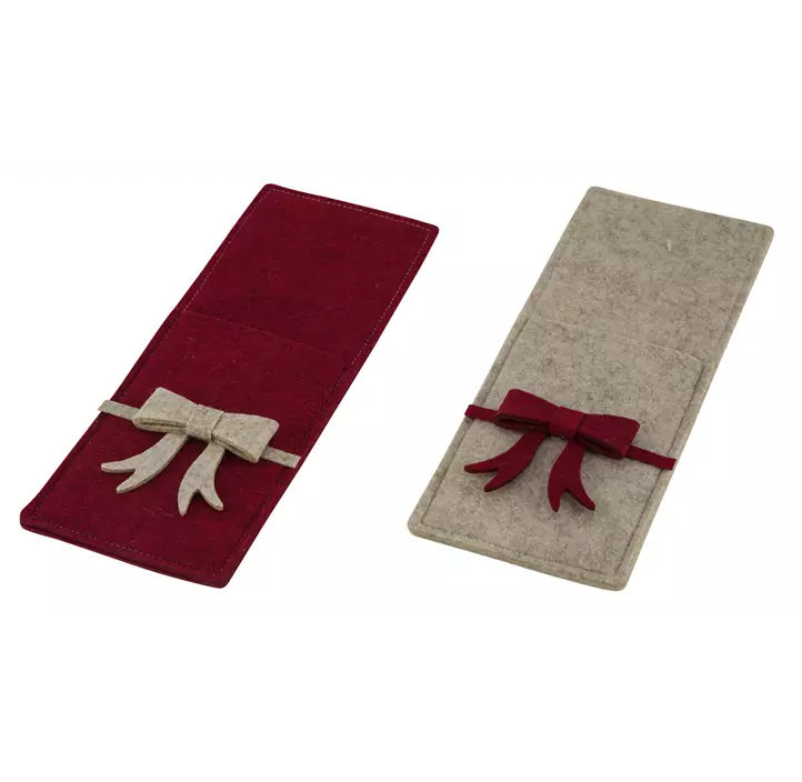 Filzbestecktasche mit Schleife