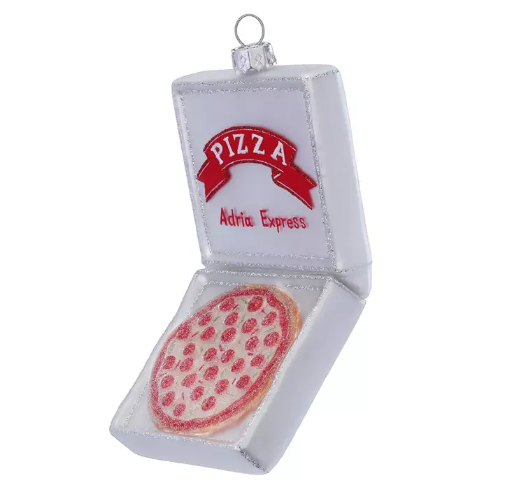 Glasfigur Pizzakarton