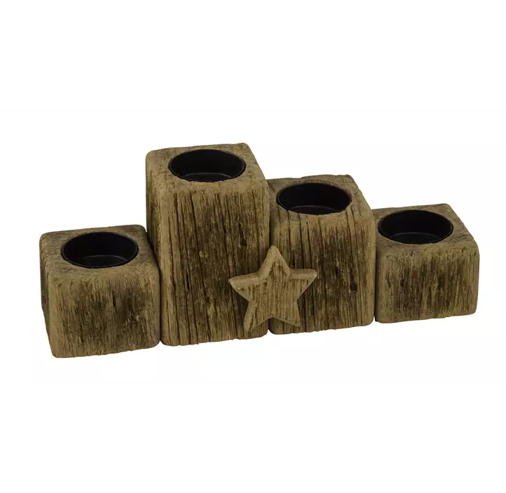 Holzkerzenhalter mit Stern