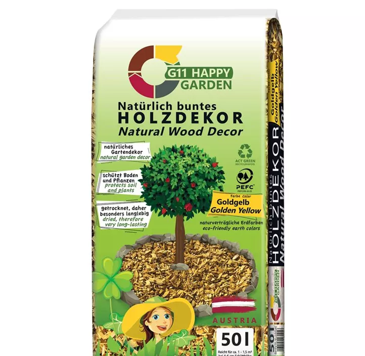 farbiges Holzdekor goldgelb