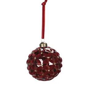Glas-Weihnachtskugel mit Samtdekor