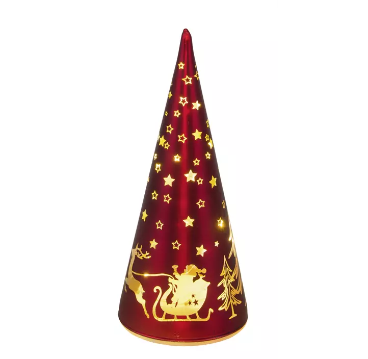 LED Glastanne mit Weihnachtsmotiv