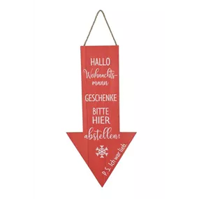 Schild Hallo Weihnachtsmann