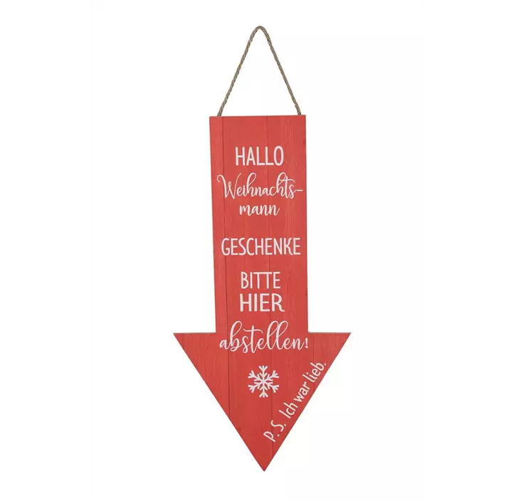Schild Hallo Weihnachtsmann
