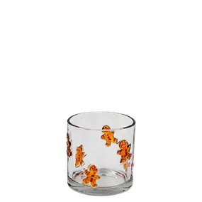 Teelichthalter mit Lebkuchenmotiv aus Glas