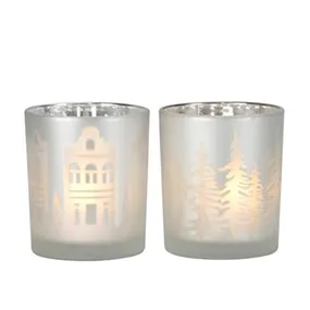 Glaswindlicht mit Winterlandschaft, sortiert