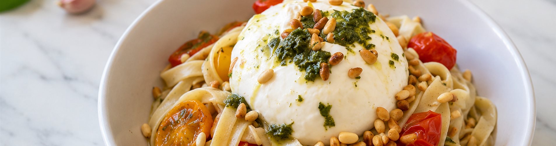 Tagliatelle mit Burrata Tagliatelle mit Burrata