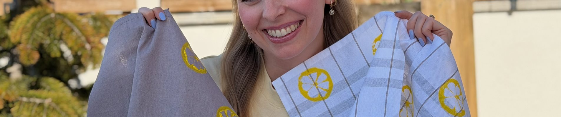 Mit Zitronen Textilien bedrucken-Vorschau