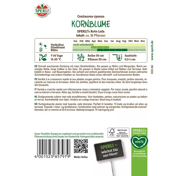 Kornblume SPERLI's Rote Lola