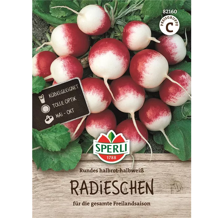 Radieschen Rundes halbrot-halbweiß