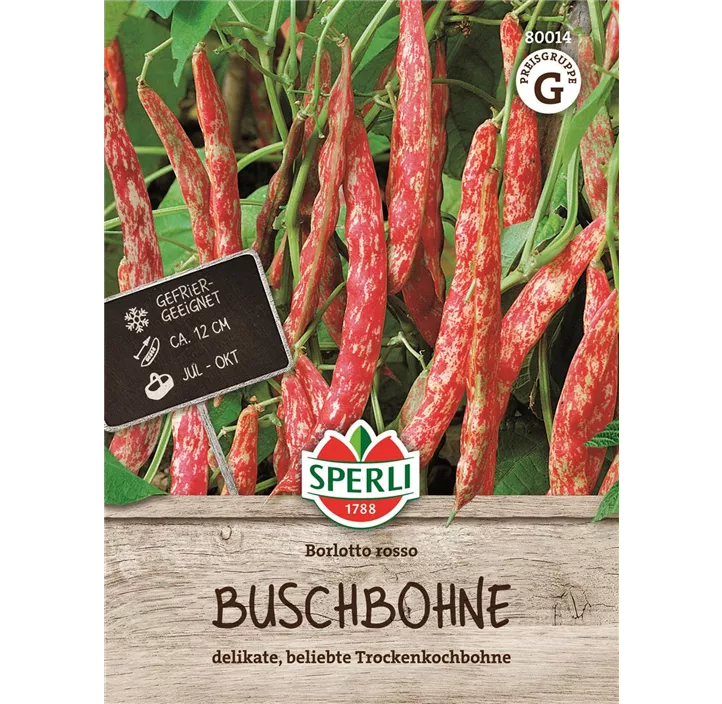 Buschbohne 'Borlotto rosso'