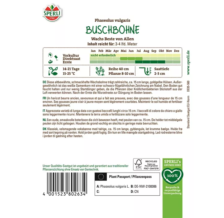 Buschbohne 'Wachs Beste von Allen'