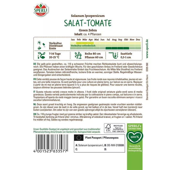 Salat-Tomate Green Zebra