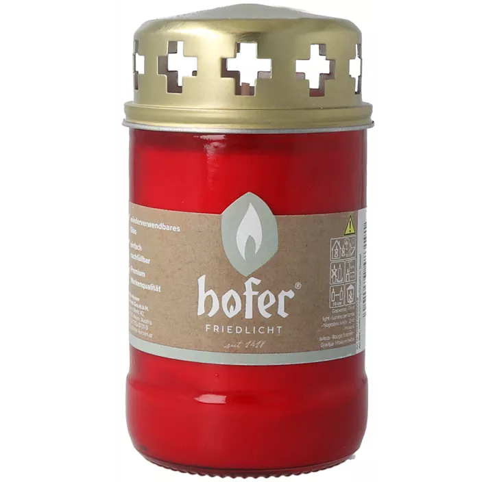 Rubin Glas Öl Licht mit Deckel