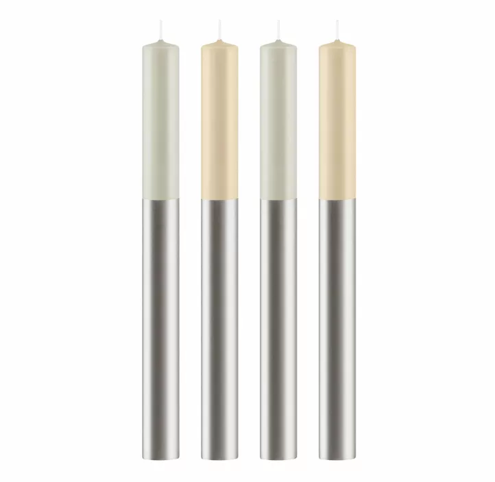 Stabkerze Dip Dye Bisquit, 4 Stk.