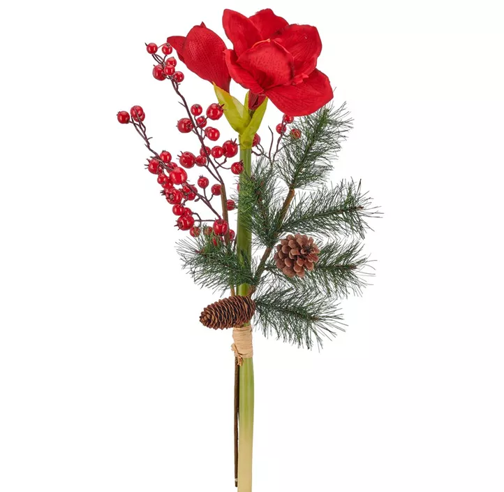 Strauß mit Amaryllis und Beeren