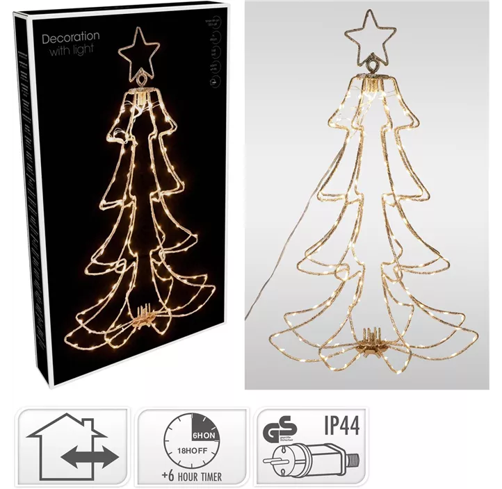 LED Metall-Baum zum Hängen m. Timer