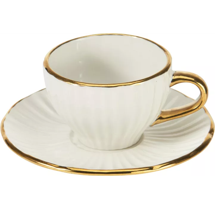 Tasse und Untertasse aus Porzellan