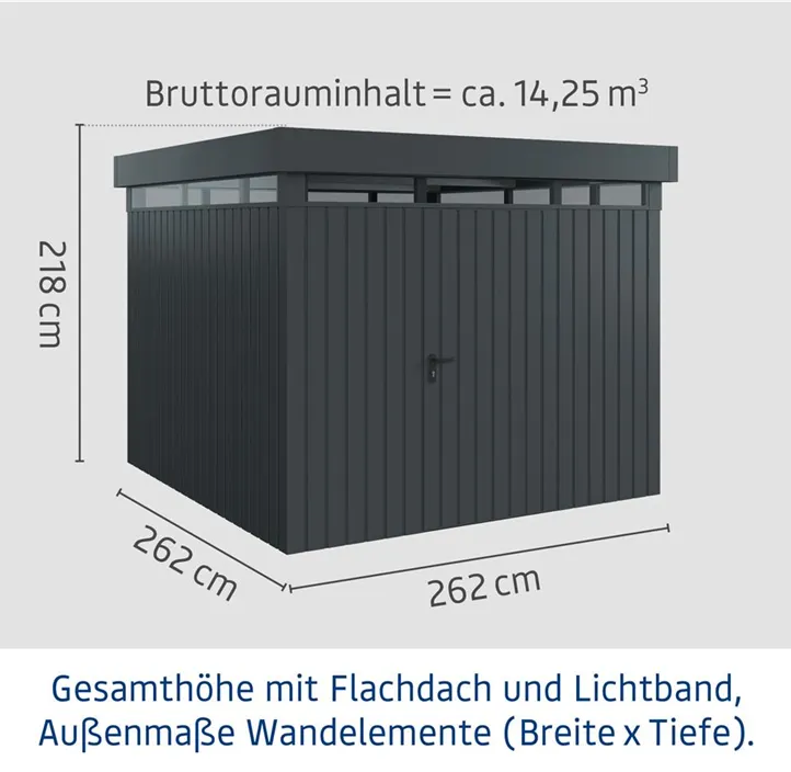 mit Lichtband und 1 flügeliger Tür