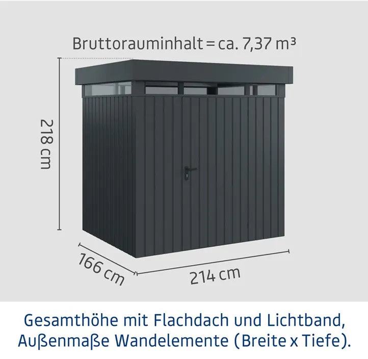 mit Lichtband und 1 flügeliger Tür