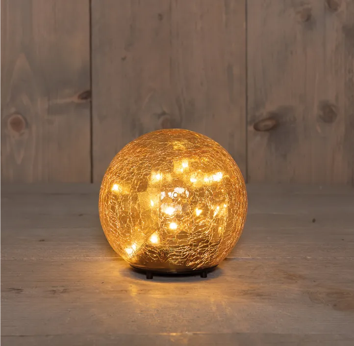LED Glaskugel Crackle mit USB wiederaufladbar, 15 LED