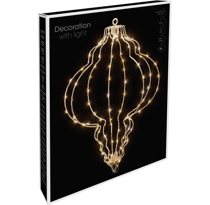 LED Metall-Kugel Ornament zum Hängen m. Timer