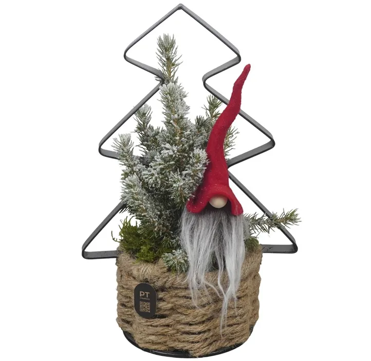 Weihnachts-Arrangement im Metall-Seiltopf
